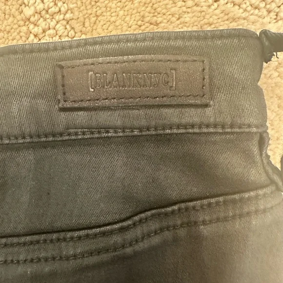 BLANK NYC Black wax coated denim skirt, 27
